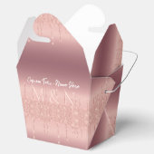結婚式の引き出物ボックスバラ赤面スパークル文字名 フェイバーボックス (オープン)