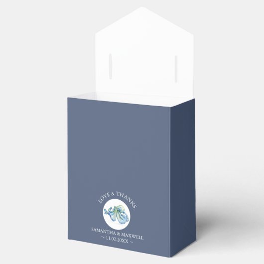 結婚式の引き出物ボックス水彩タコ フェイバーボックス (オープン)