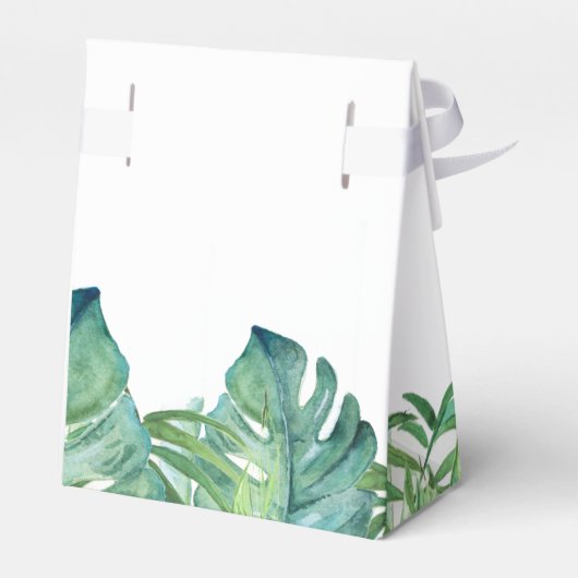 結婚式の引き出物ボックス水彩パーム離れ フェイバーボックス (裏面サイド)