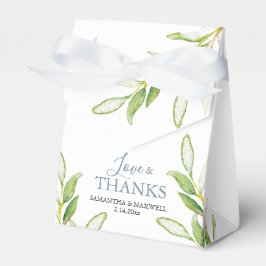 結婚式の引き出物ボックス水彩緑 フェイバーボックス