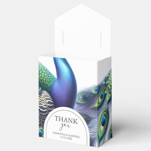 結婚式の引き出物ボックス王室の孔雀 フェイバーボックス (オープン)