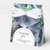 結婚式の引き出物ボックス王室の孔雀 フェイバーボックス (正面サイド)