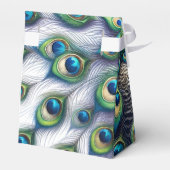 結婚式の引き出物ボックス王室の孔雀 フェイバーボックス (裏面サイド)