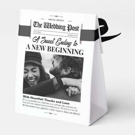 結婚式の引き出物ボックス結婚ズ新聞抱き枕 フェイバーボックス (裏面サイド)