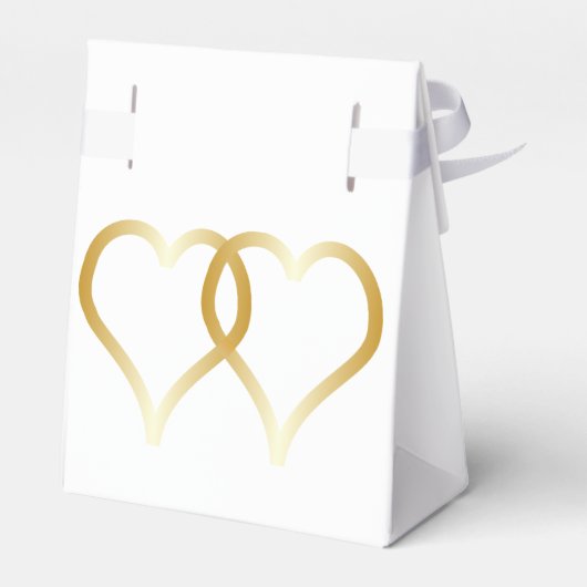 結婚式の引き出物ボックス金ゴールドハート フェイバーボックス (裏面サイド)