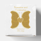 結婚式の引き出物ボックス金ゴールドバタフライハートデザイン フェイバーボックス (上部)