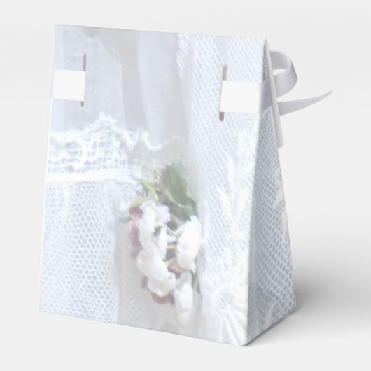 結婚式の引き出物ボックス、ヴィンテージレース フェイバーボックス (裏面サイド)