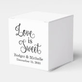 結婚式の引き出物ボックス – 愛は甘い フェイバーボックス (正面サイド)