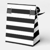 結婚式の引き出物ボックス、白黒ストライプ文字 フェイバーボックス (裏面サイド)