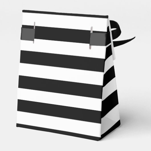 結婚式の引き出物ボックス、白黒ストライプ文字 フェイバーボックス (裏面サイド)