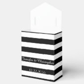 結婚式の引き出物ボックス、白黒ストライプ文字 フェイバーボックス (オープン)