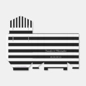 結婚式の引き出物ボックス、白黒ストライプ文字 フェイバーボックス (折り畳みなし)