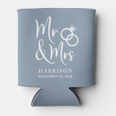 結婚式の引き出物ミスター・アンド・ミセス・ダスティー・ブルー 缶クーラー (正面)