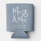 結婚式の引き出物ミスター・アンド・ミセス・ダスティー・ブルー 缶クーラー (裏面)