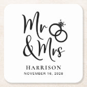 結婚式の引き出物ミセス スクエアペーパーコースター (正面)