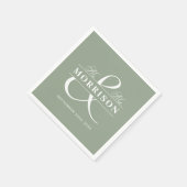 結婚式の引き出物ミセス・セージ・グリーン スタンダードカクテルナプキン (角)