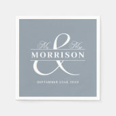 結婚式の引き出物ミセス・ダスティー・ブルー スタンダードカクテルナプキン (正面)