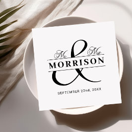 結婚式の引き出物ミセス・白黒 スタンダードカクテルナプキン