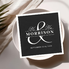 結婚式の引き出物ミセス・白黒 スタンダードカクテルナプキン