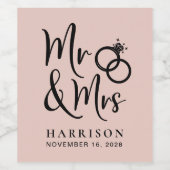 結婚式の引き出物ミセス・赤面 ワインラベル (シングルラベル)