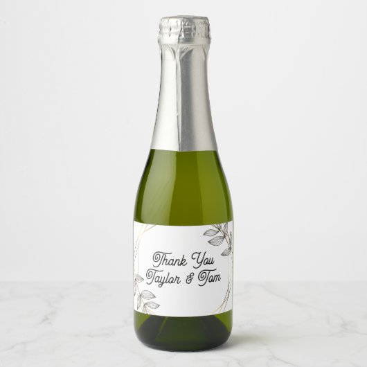 結婚式の引き出物ミニボトルラベル スパークリングワインラベル (正面)