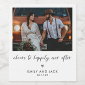 結婚式の引き出物ミニマル写真ワインラベル ワインラベル (シングルラベル)