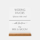 結婚式の引き出物モダンズホワイトブラックタイポグラフィ アクリルサイン (正面)