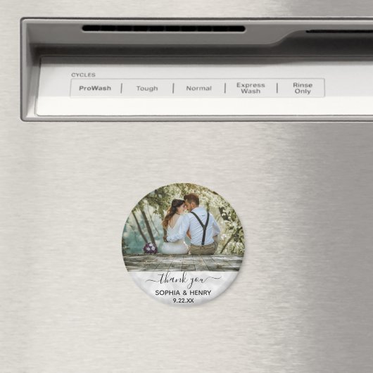結婚式の引き出物モダンタイポグラフィ写真 マグネット (インサイチュ (食洗機))