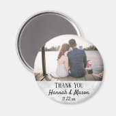 結婚式の引き出物モダンタイポグラフィ写真 マグネット (正面/裏面)