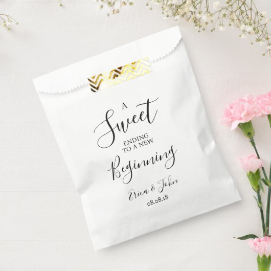 結婚式の引き出物モダンバッグスウィートエンディング フェイバーバッグ (封をした状態)