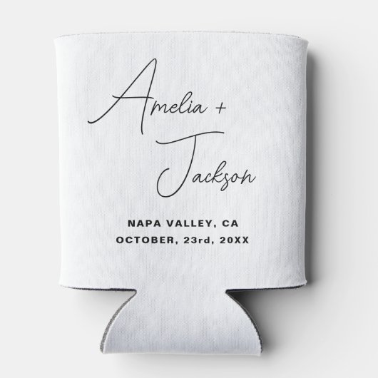 結婚式の引き出物モダンミニマリスト名 缶クーラー (裏面)