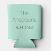 結婚式の引き出物モノグラムハートリースグリーンパステル 缶クーラー (裏面)