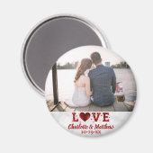 結婚式の引き出物ラブモダンタイポグラフィサンキュー マグネット (正面/裏面)