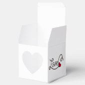 結婚式の引き出物ラブ赤いハートタイポグラフィアート フェイバーボックス (オープン)