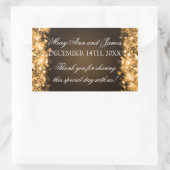 結婚式の引き出物ラベルきらめくライト金ゴールド 長方形シール (バッグ)