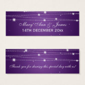 結婚式の引き出物ラベルきらめくラインパープル (正面&裏面)