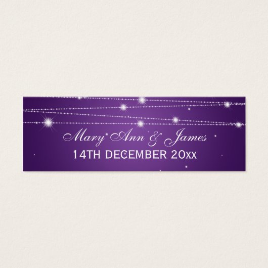 結婚式の引き出物ラベルきらめくラインパープル (正面)