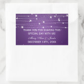 結婚式の引き出物ラベルきらめくラインパープル 長方形シール (バッグ)