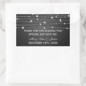 結婚式の引き出物ラベルきらめくラインブラック 長方形シール (バッグ)