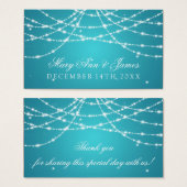 結婚式の引き出物ラベルきらめく列ターコイズ (正面&裏面)