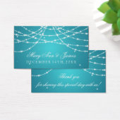 結婚式の引き出物ラベルきらめく列ターコイズ (デスク)