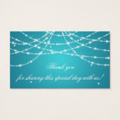 結婚式の引き出物ラベルきらめく列ターコイズ (裏面)