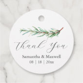 結婚式の引き出物ラベルウォーターカラーローズマリーブランチ フェイバータグ (裏面)