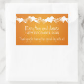 結婚式の引き出物ラベルグランジハートオレンジ 長方形シール (バッグ)