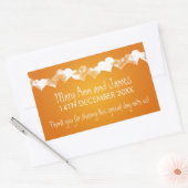 結婚式の引き出物ラベルグランジハートオレンジ 長方形シール (封筒)