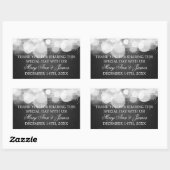 結婚式の引き出物ラベルグロー&スパークルブラック 長方形シール (シート)