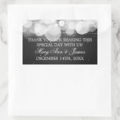 結婚式の引き出物ラベルグロー&スパークルブラック 長方形シール (バッグ)