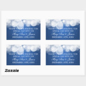 結婚式の引き出物ラベルグロー&スパークルブルー 長方形シール (シート)