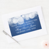 結婚式の引き出物ラベルグロー&スパークルブルー 長方形シール (封筒)