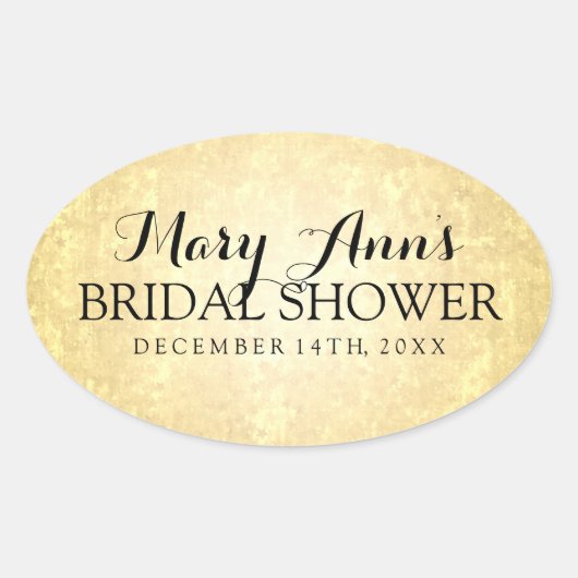 結婚式の引き出物ラベルゴールドフォイルルックスターズ紙吹雪 楕円形シール (正面)